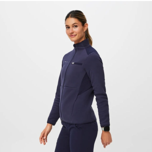 Figs Navy Blue 'On Staff' Fleece Jacket | L - Picture 2 of 11